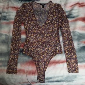 Sheer Floral Bodysuit NWOT